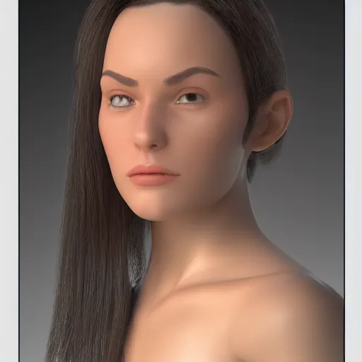 Prompt: young woman face profile with huge 1 8 inch nose octane render