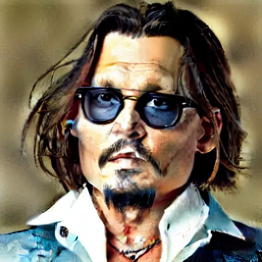 Prompt: Johnny Depp as a Jedi Master