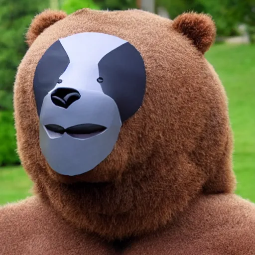 Prompt: a bear wearing a bear mask