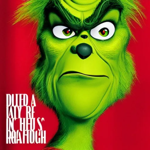 Prompt: Cover of Vogue magazine but it has the grinch on it