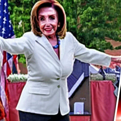 Prompt: nancy pelosi deadlifting 5 0 0 pounds