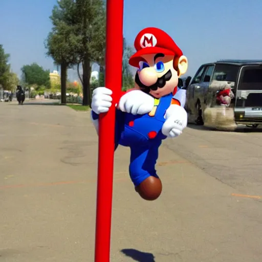 Image similar to mario as a pole dancer