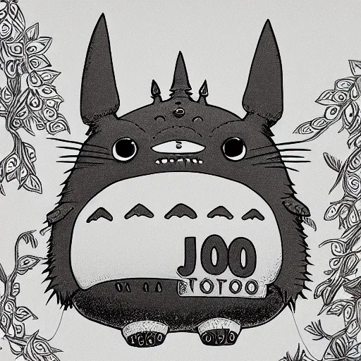 Prompt: Totoro, by Joe Fenton, sharp, very detailed, intricate, wild, highly detailed, concept art, sharp focus, illustration, digital art, 8k, octane render, masterpiece, artstation