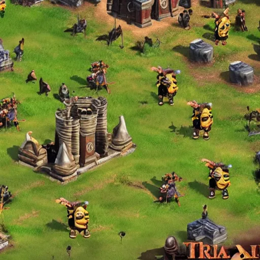 Prompt: a group of giant minions, age of empires