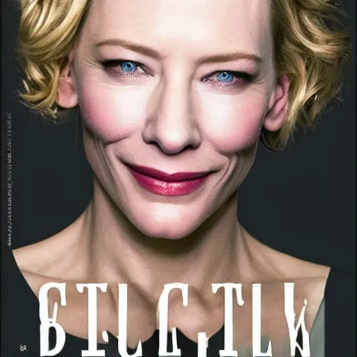 Prompt: cate blanchett , comedy, movie poster,