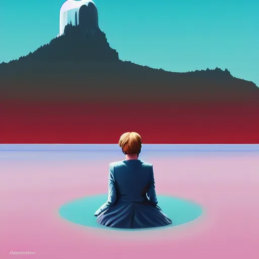 Image similar to a portrait of Angela Merkel in a scenic environment by Christopher Balaskas