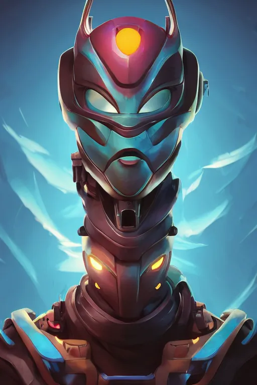 Image similar to epic mask helmet robot ninja portrait stylized as fornite style game design fanart by concept artist gervasio canda, behance hd by jesper ejsing, by rhads, makoto shinkai and lois van baarle, ilya kuvshinov, rossdraws global illumination radiating a glowing aura global illumination ray tracing hdr render in unreal engine 5