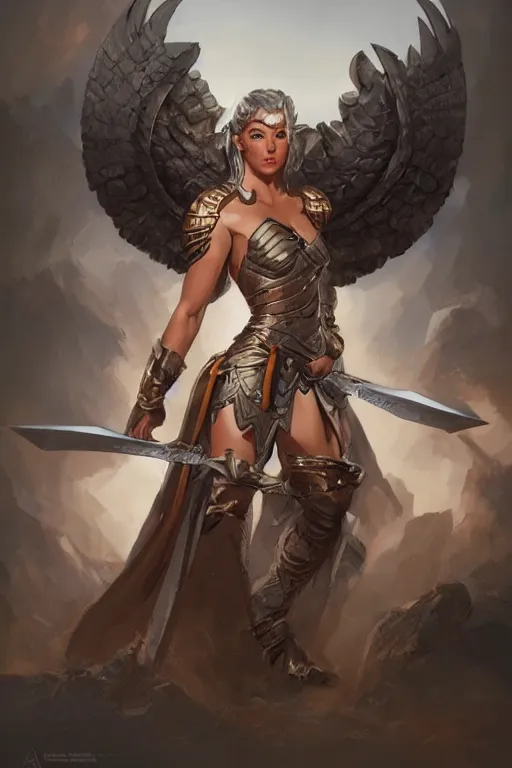 Image similar to amazon valkyrie athena, d & d, fantasy, portrait, highly detailed, headshot, digital painting, trending on artstation, concept art, sharp focus, illustration, art by artgerm and greg rutkowski and magali villeneuve