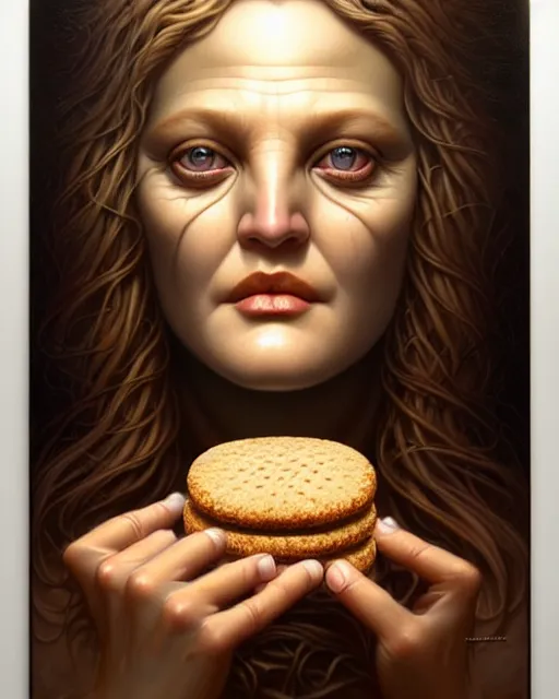 Prompt: detailed portrait of drew barrymore marshmallow chocolate graham cracker beautiful! by tomasz alen kopera and peter mohrbacher and johanna martine! and margaret keane! elegant alluring luminescent