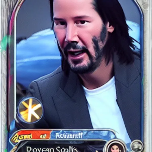 Image similar to keanu reeves in a pokemon card 4 k detailed super realistic