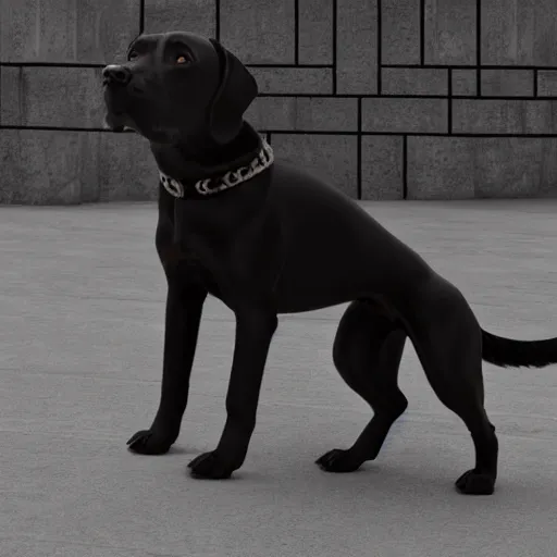 Prompt: a close up, full body and perfect face of beautiful Estefania Villegas Burgos walking next to her labrador black dog in Bogota, symmetrical, 8K, octane render, 8K,