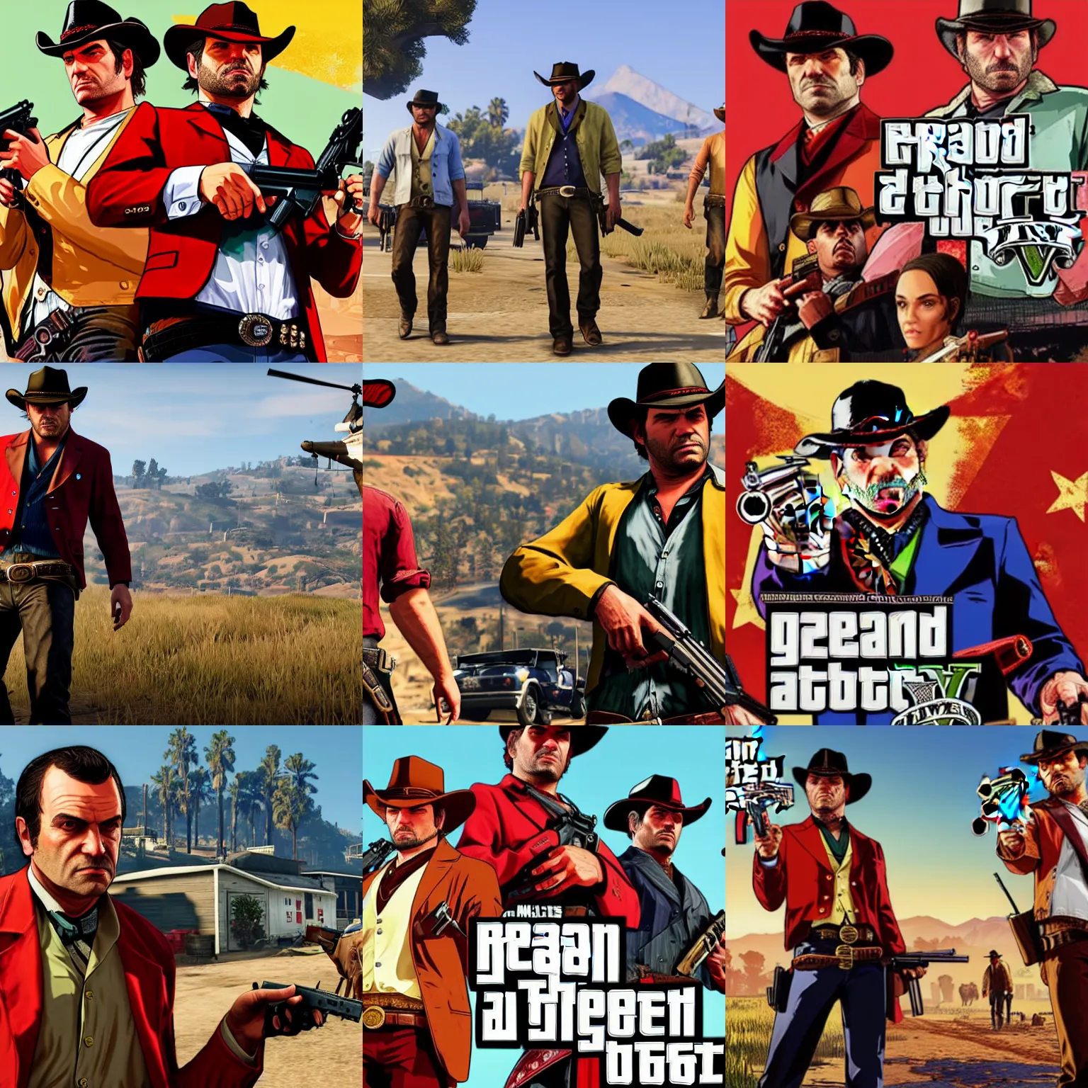 Prompt: gta 5 in style of red dead redemption 2