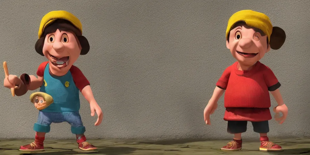 Image similar to el chavo del ocho remaster, 3 d, digital art, unreal engine