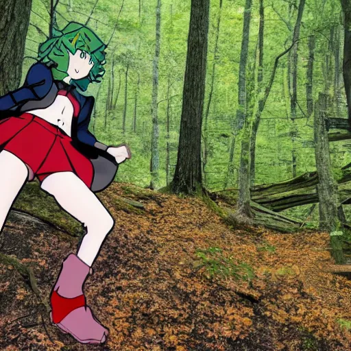 Prompt: Ryuko in the Appalachian forest