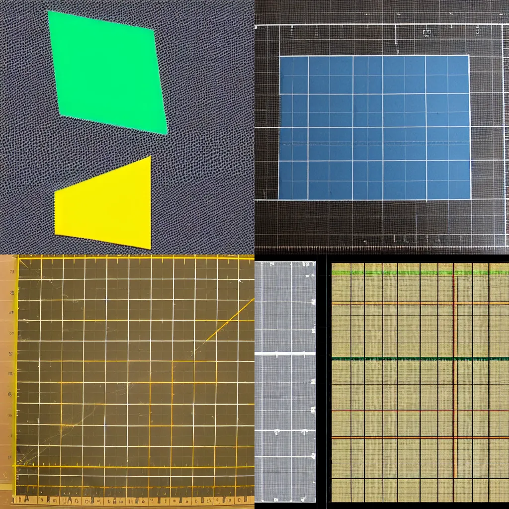 Prompt: A square sheet cut exactly into two parts of equal size