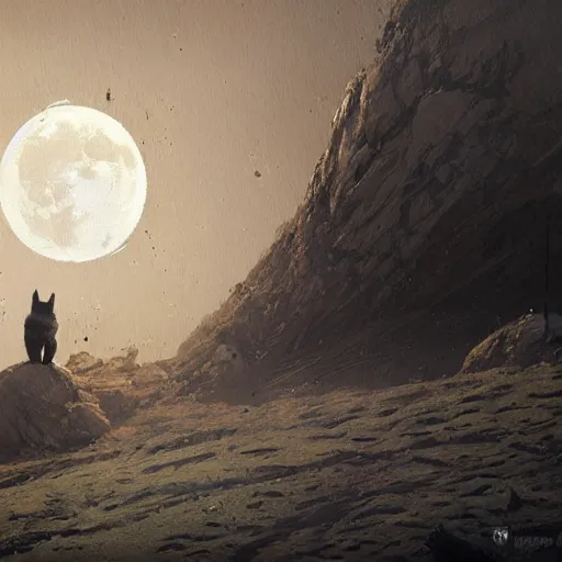 Prompt: kitten on the moon greg rutkowski