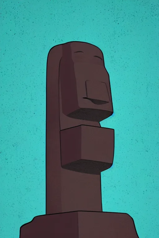 Image similar to abstract moai statue geometric cutout digital illustration cartoon colorful beeple