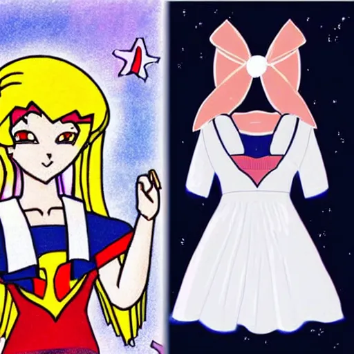 Prompt: jesus christ wearing a sailor moon dress