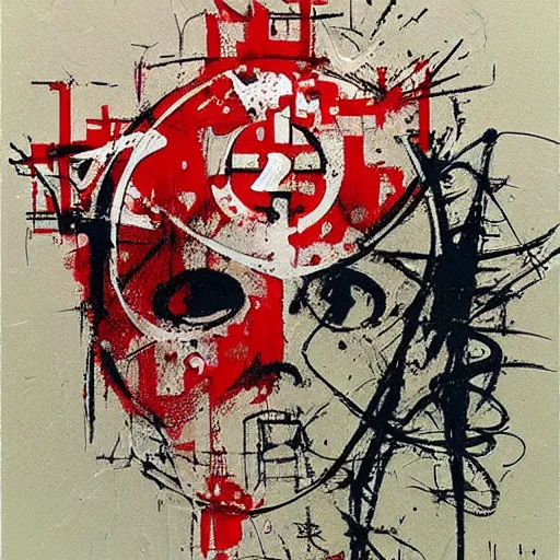 Image similar to graphic design medical tech style symbols , by guy denning,ashley wood,michael black,no blur no dof