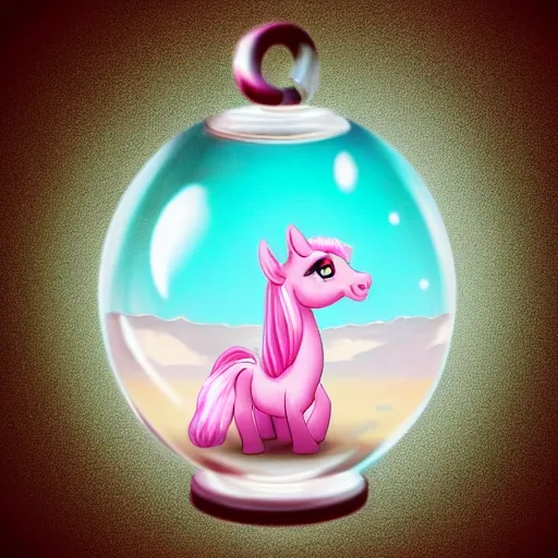 Image similar to Pinkie Pinkie 💓🐴 trapped inside a crystal ball 🔒🔮