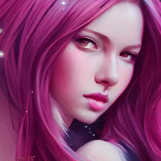 Image similar to teen girl, pink hair, gorgeous, amazing, elegant, intricate, highly detailed, digital painting, artstation, concept art, sharp focus, illustration, art by Ross tran