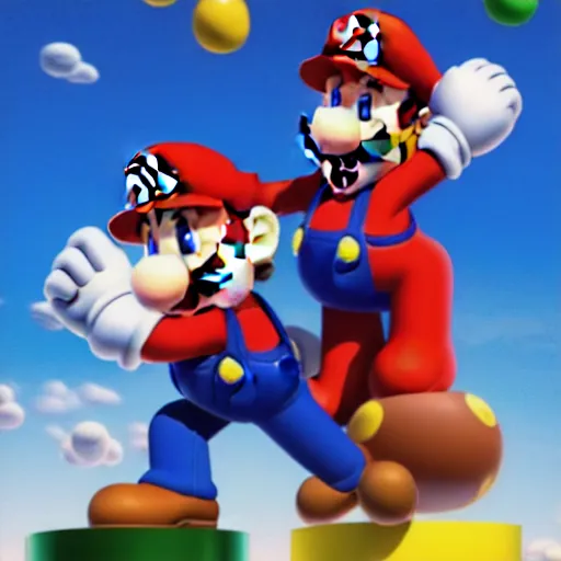 Image similar to mario with luigi fighting muscular keanu reeves with muscular elon musk, highly detailed, high quality, hd, 4 k, 8 k, canon 3 0 0 mm, professional photographer, 4 0 mp, lifelike, top - rated, award winning, realistic, sharp, no blur, edited, corrected, trending