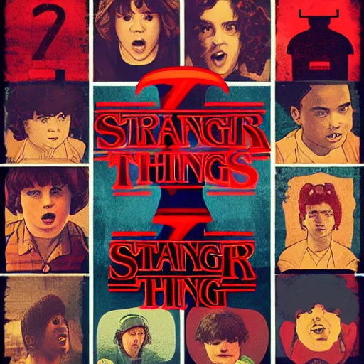 Image similar to logo in the style of stranger things saying abcd, trending on artstation