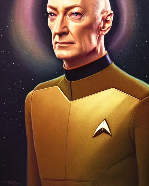 Image similar to portrait of commander data, star trek tng, forest, intricate, elegant, highly detailed, digital painting, artstation, concept art, smooth, sharp focus, illustration, art by artgerm and greg rutkowski and fra angelico and alphons mucha