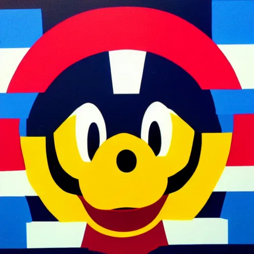 Prompt: Donald duck in the style of Mondrian