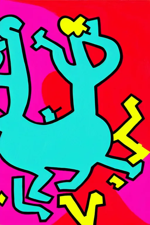 Prompt: colorful illustration of love by keith haring, artistic, eclectic, highly detailed, digital painting, concept art, smooth, sharp focus, illustration, art by keith haring