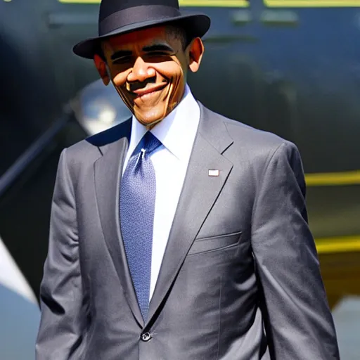 Image similar to obama wearing fedora