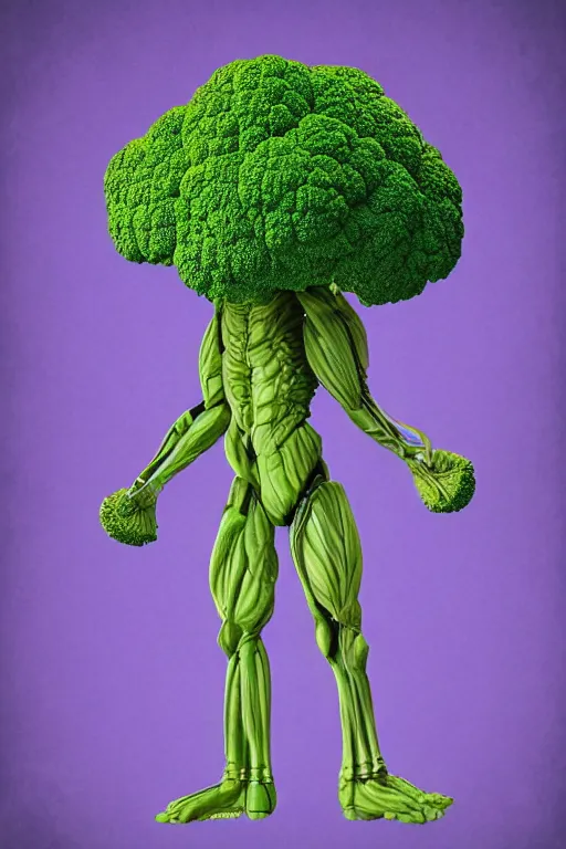 a humanoid figure broccoli man, ripped, full body, | Stable Diffusion ...