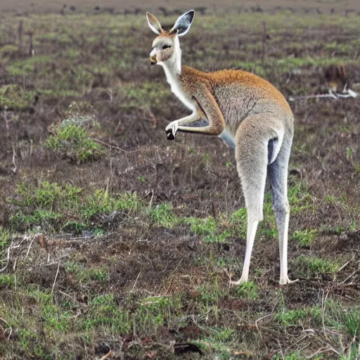 Prompt: a kangaroo in a bog