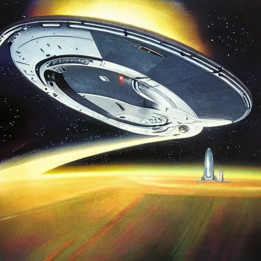 Prompt: Starship Enterprise, by Ralph MacQuarrie