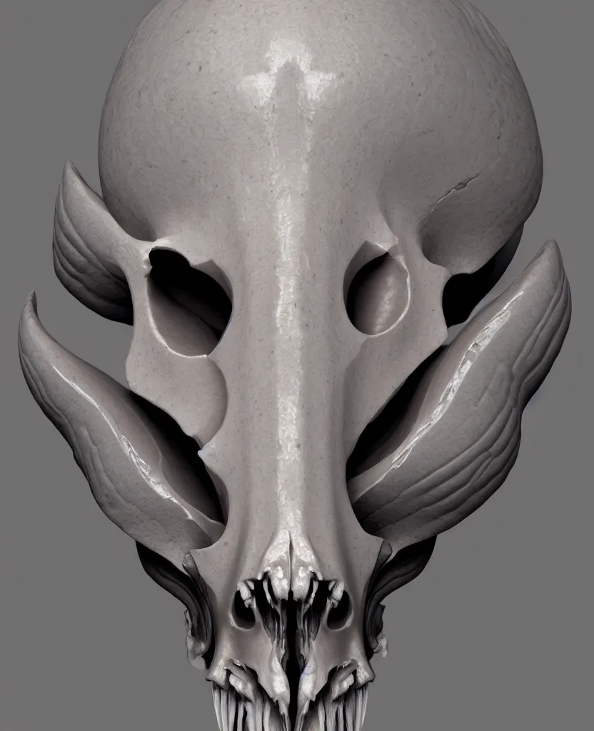 Image similar to goddess princess face close-up portrait ram skull. hard surface sculpting zbrush. jellyfish phoenix head, nautilus, orchid, skull, betta fish, bioluminiscent creatures, intricate artwork by Tooth Wu and wlop and beeple. octane render, trending on artstation, greg rutkowski very coherent symmetrical artwork. cinematic, hyper realism, high detail, octane render, 8k