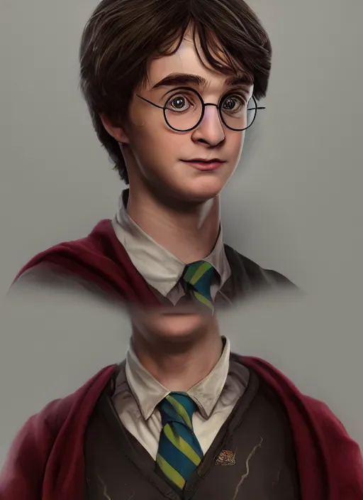 Image similar to young harry potter with gepard skin in studio portrait, hyper detailed, digital art, trending on artstation, cinematic lighting