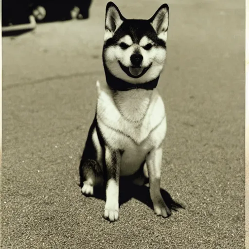 Image similar to A Shiba Inu in a spacesuit, NASA archival photo