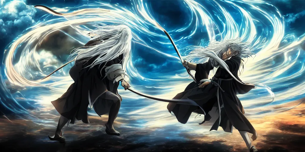 Prompt: A still from an Anime movie adaption of Gandalf vs The Balrog, Anime art style, 4K, highly detailed