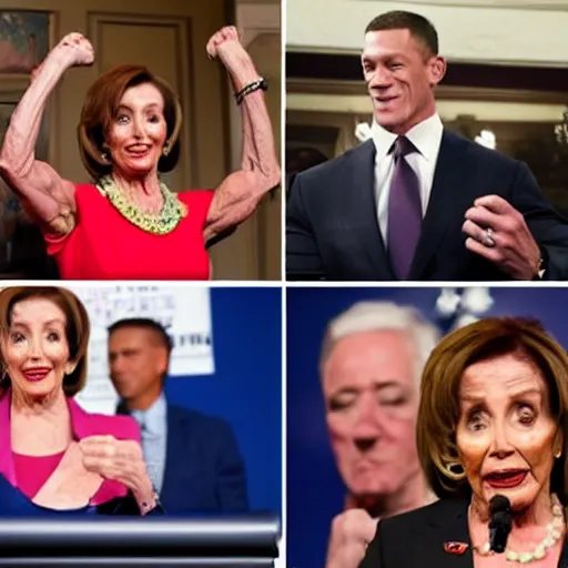 Image similar to john cena body - slamming nancy pelosi