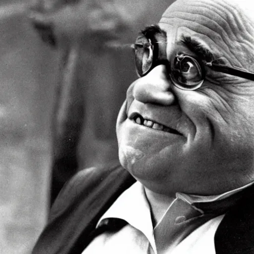 Image similar to archive photo still of Danny Devito in world war II