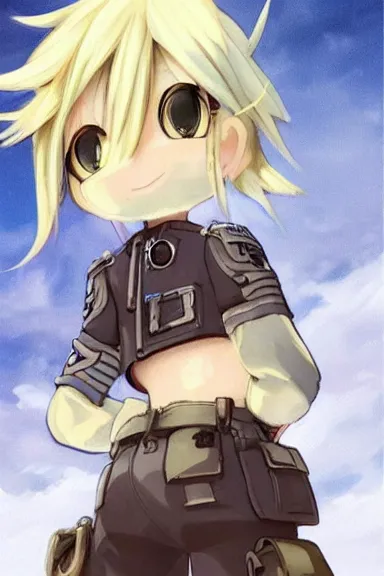 Image similar to beautiful little blonde boy in thigh nazi male uniform. made in abyss art style, inspired by kris from deltarrune, cute detailed artwork, anatomically correct, soft details, ilya kuvshinov, reflection, perfect composition, wallpaper mobile, illumination, digital art, detailed anime soft face, symmetrical face, western comic, illustration, realistic, nazism, lois van