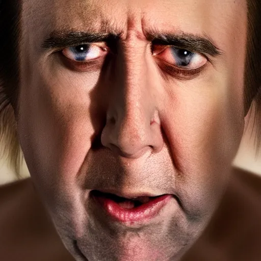 Image similar to nicholas cage as gollum portrait, cinematic, realistic photography