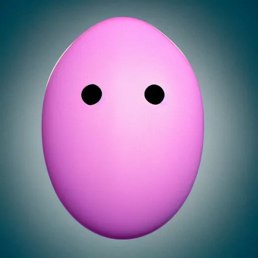 Prompt: 3D render of a pink humanoid jellybean with one white circular eye and two black pupils