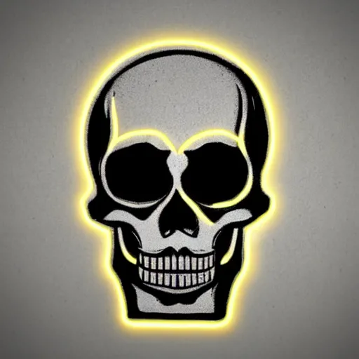 Prompt: skull logo neon