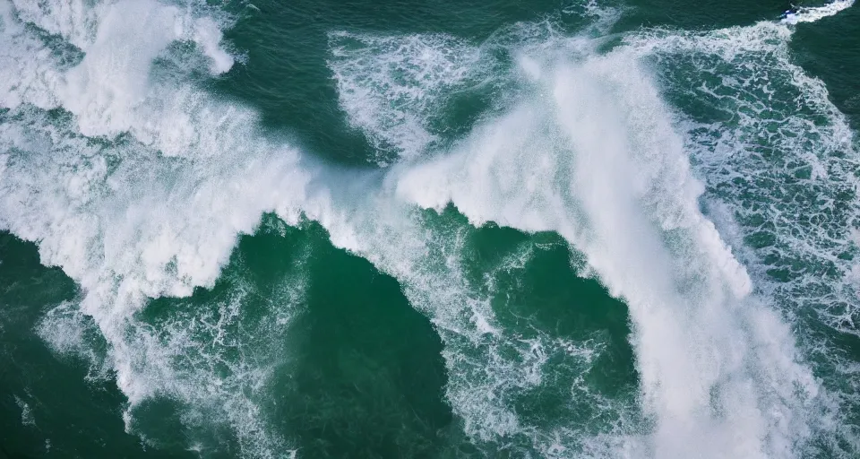Prompt: tidal wave crashing into Los Angeles, wide-angle aerial shot, romantic painting