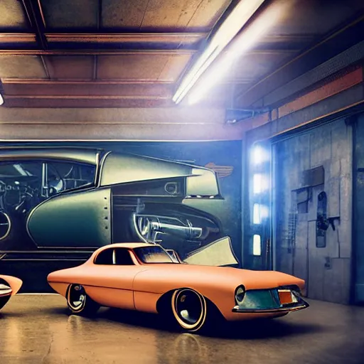 Prompt: retro futuristic vintage cars in showroom, atmospheric lighting, painted, intricate, volumetric lighting, beautiful, daytime, sunny weather, slight overcast, sharp focus, deep colours, ultra detailed, by leesha hannigan, ross tran, thierry doizon, kai carpenter, ignacio fernandez rios