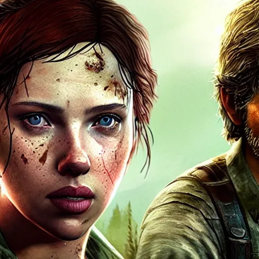 Prompt: scarlett johansson as a the last of us character
