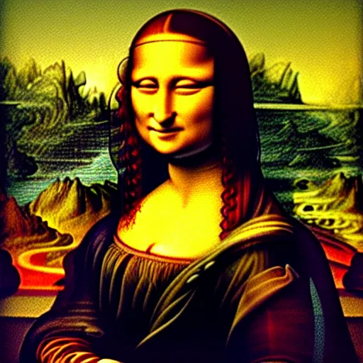 Prompt: Mona Lisa portrait depicting Shrek