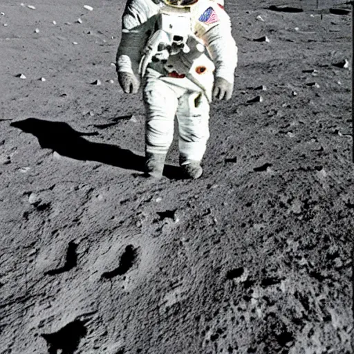 Image similar to A photo of a cat's first step on the Moon, 1969, Apollo 11 mission, old camera