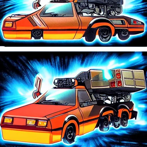 Prompt: back to the future cybertruck